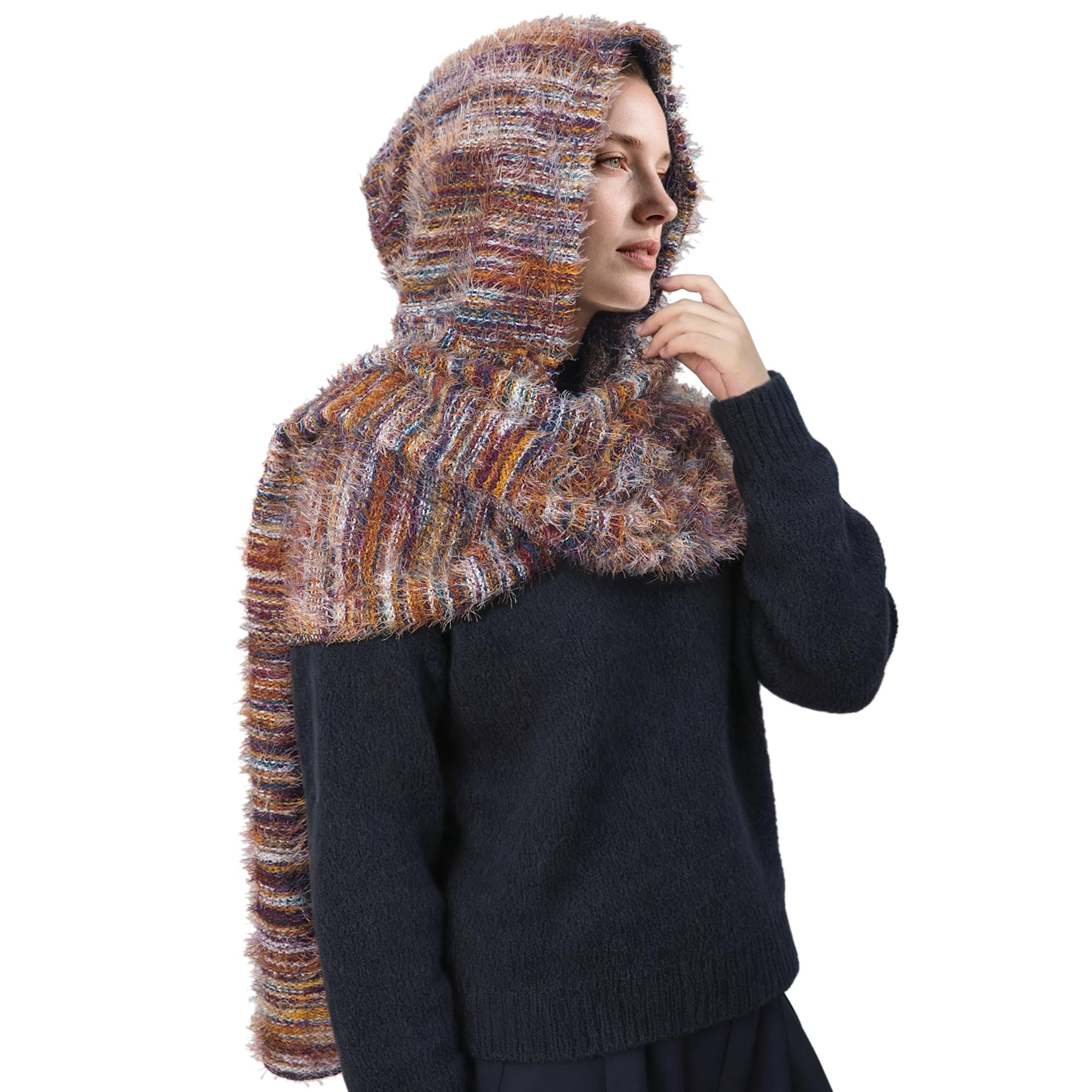 Women Men Fashion Shawl Scarf Cape | Multifunctional Hooded Cowl | Medieval Linen Cotton Cowl Hood |Vintage Goth Costume