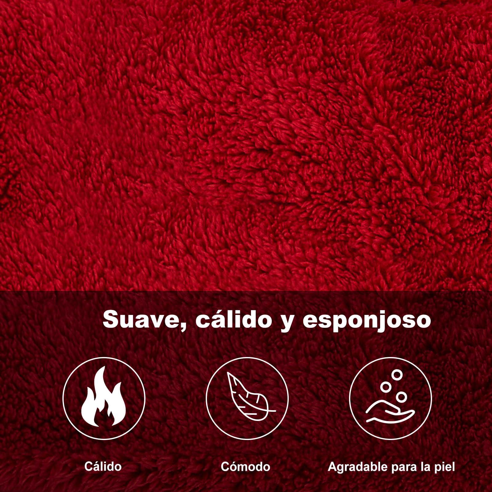 PUTUO Bata Hombre Albornoz de Invierno: Albornoz de Casa Polar de Invierno con Capucha para Hombre - Bata de Baño Cálida Microfibra para Caballero