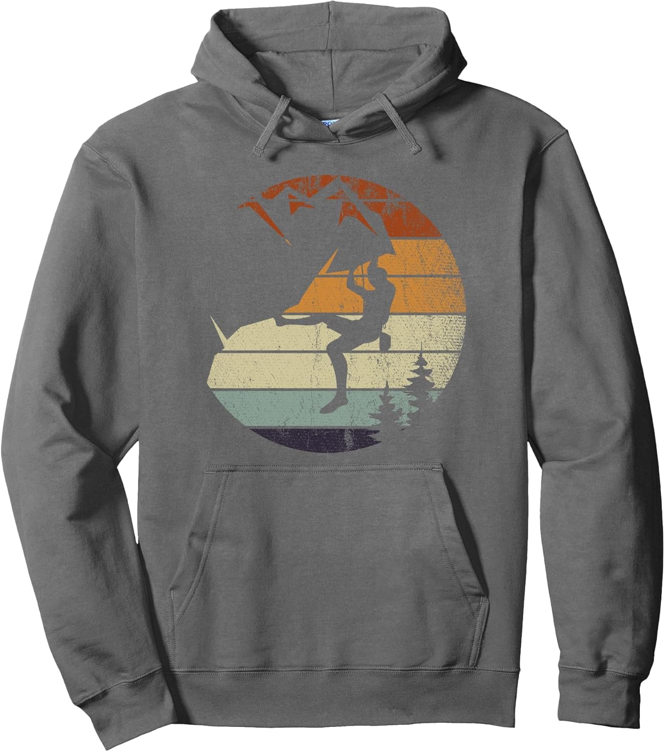 Retro Bouldering Mountain Climber Climb Sports Rock Climbing Pullover Hoodie