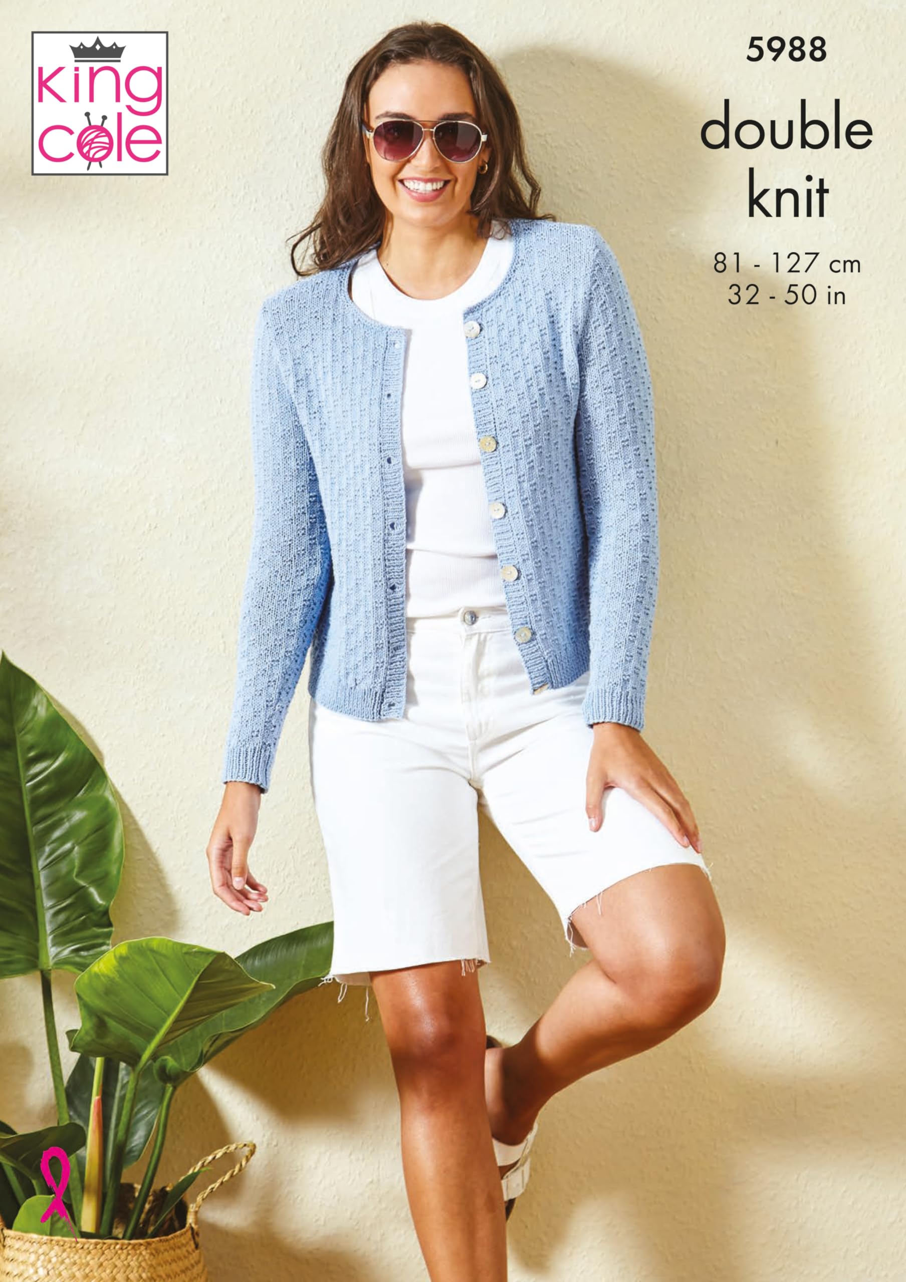 King Cole DK Knitting Pattern - 5988 Women's Cardigan & Summer Top