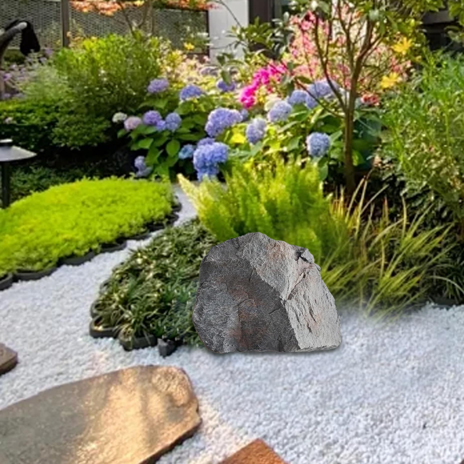 Outdoor Faux Rock Cover, gefälschte Rock Regenwaldlandschaft, realistische PU -Schaumkunstgesteine ​​mit natürlicher Textur für Landschaftsbau und Brunnenpumpengehäuse (B)