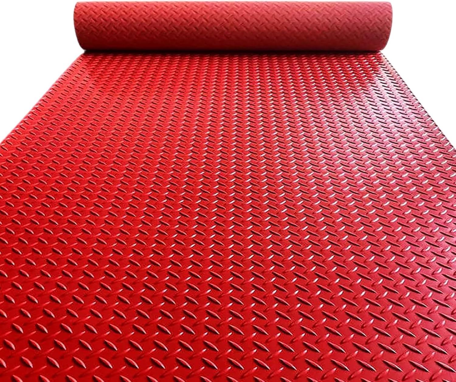 Garage Floor Mats,Rubber Floor Mats,Rubber Matting Roll,Indoor & Outdoor,Non-Slip,Waterproof & Easy to Cut,Ideal for Garage, Vans, Gym, Shed Floor(Red,1.2mx4m)