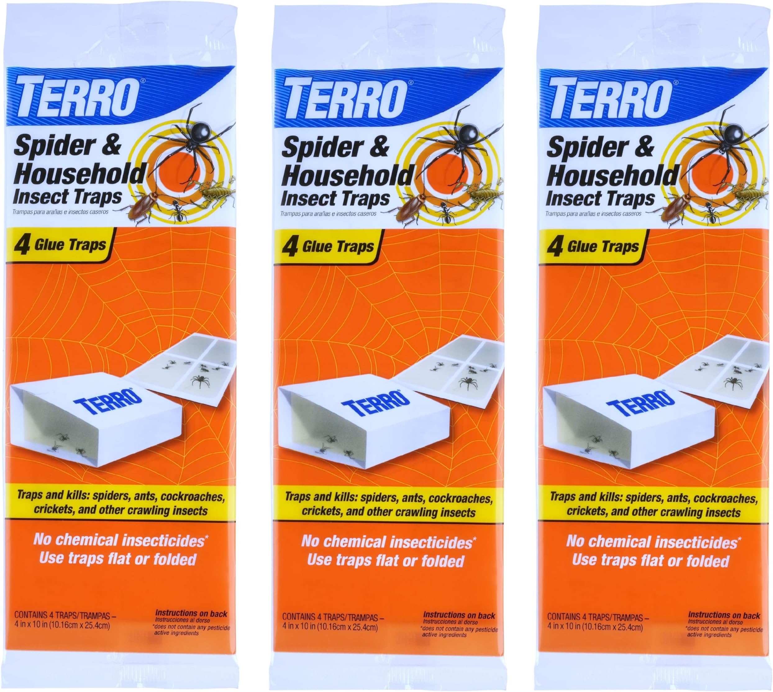 TERRO T3206SR Non-Toxic Indoor Spider, Ant, Cockroach, Centipede, & Insect Traps - Includes 12 Bug Traps Indoor for Homes