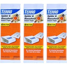 TERRO T3206SR 3-Pack Spider & Insect Trap - 12 Traps 3-Pack, White