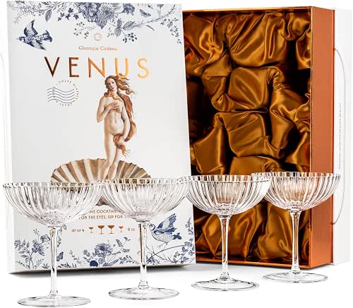 Venus Seashell Coupe Cocktail Glasses | Set of 4 |