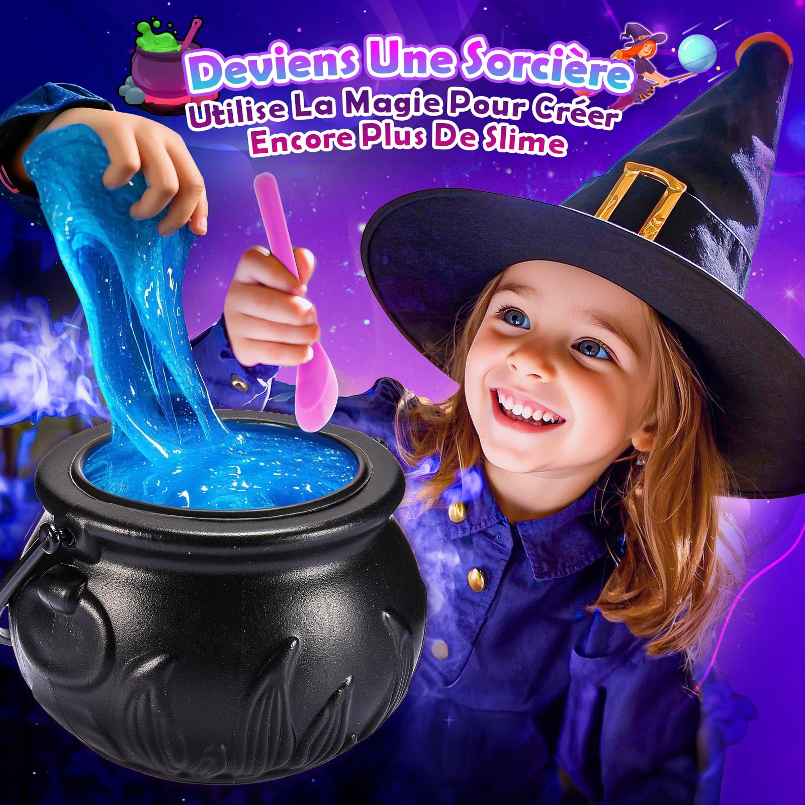 iKidiki Slime Enfant 6 7 8 9 10 11 12 Ans, Cadeau Fille 6-12 Ans Slime Fluffy Jouet Fille 6-12 Ans Galaxy Slime Kits de Loisirs Créatifs Activites Manuelles pour Enfants Potion Magique Enfant