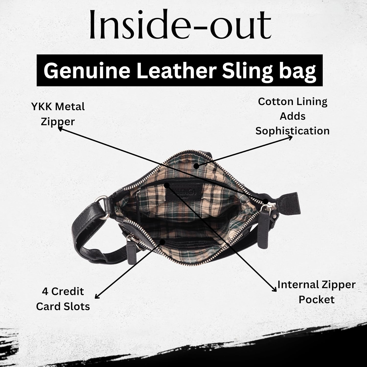 8.25 Inch Genuine Leather Crossbody Sling Bag for Women - Trendy Casual Office Bag with Adjustable Strap - Image 4