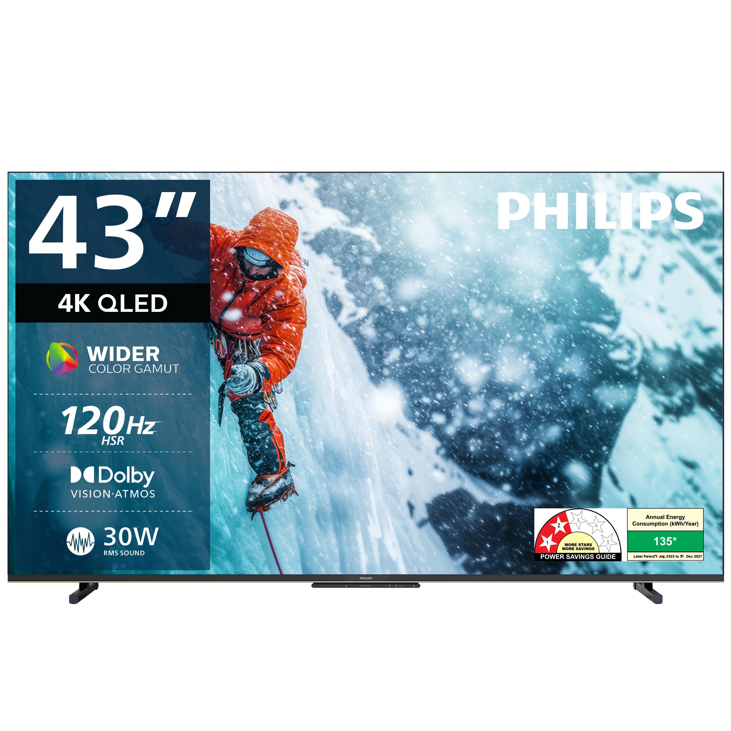Philips 109 cm (43 inches) Lumina Series 4K Ultra HD Smart QLED Google TV 43PQT8100/94