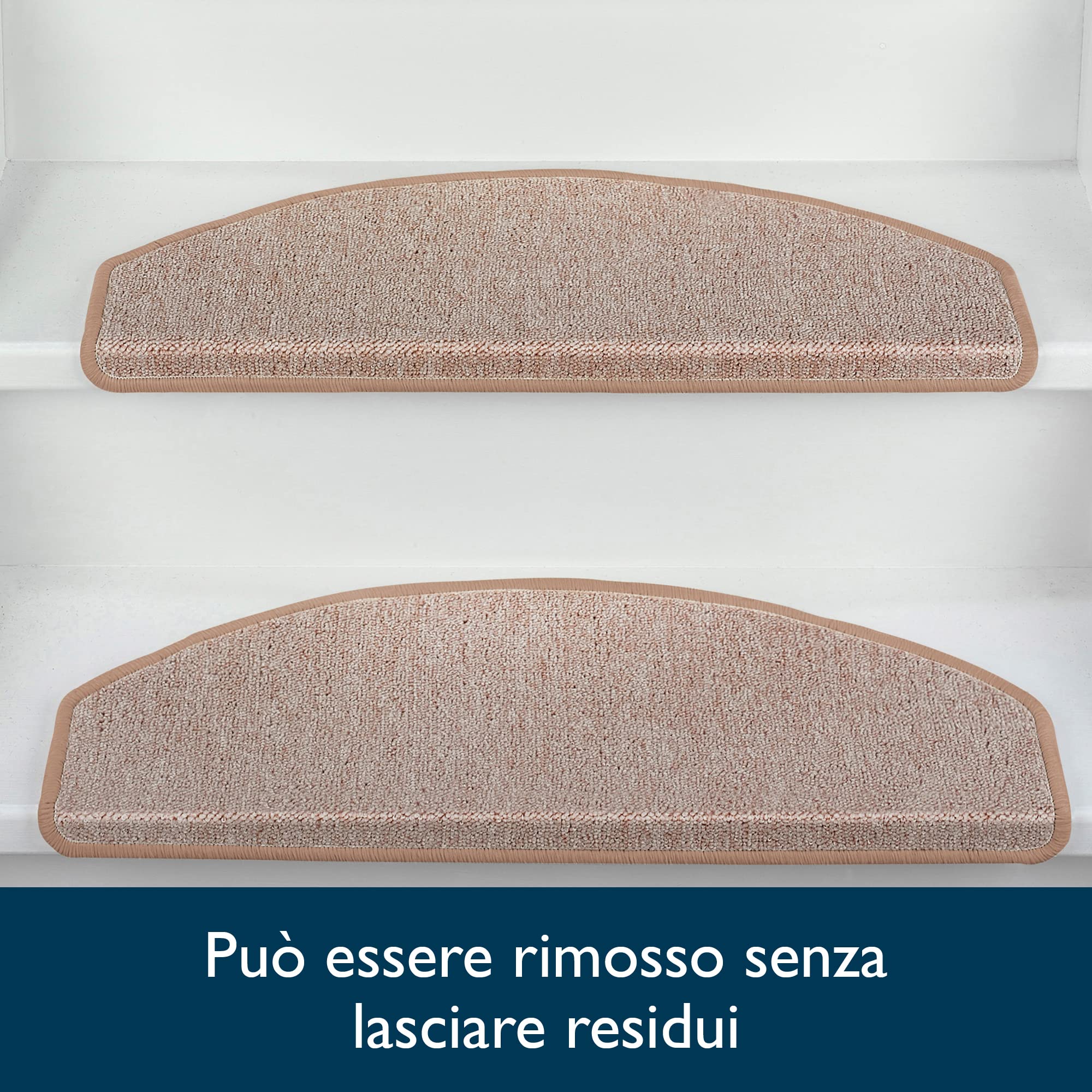 Beautissu Tappeti per Scale Coprigradini ProStair 65x24cm - Set da 15 passatoie Singole per gradini - Tappetino Antiscivolo e Fonoassorbente con Retro Adesivo - Sicuro ed Elegante - Sabbia