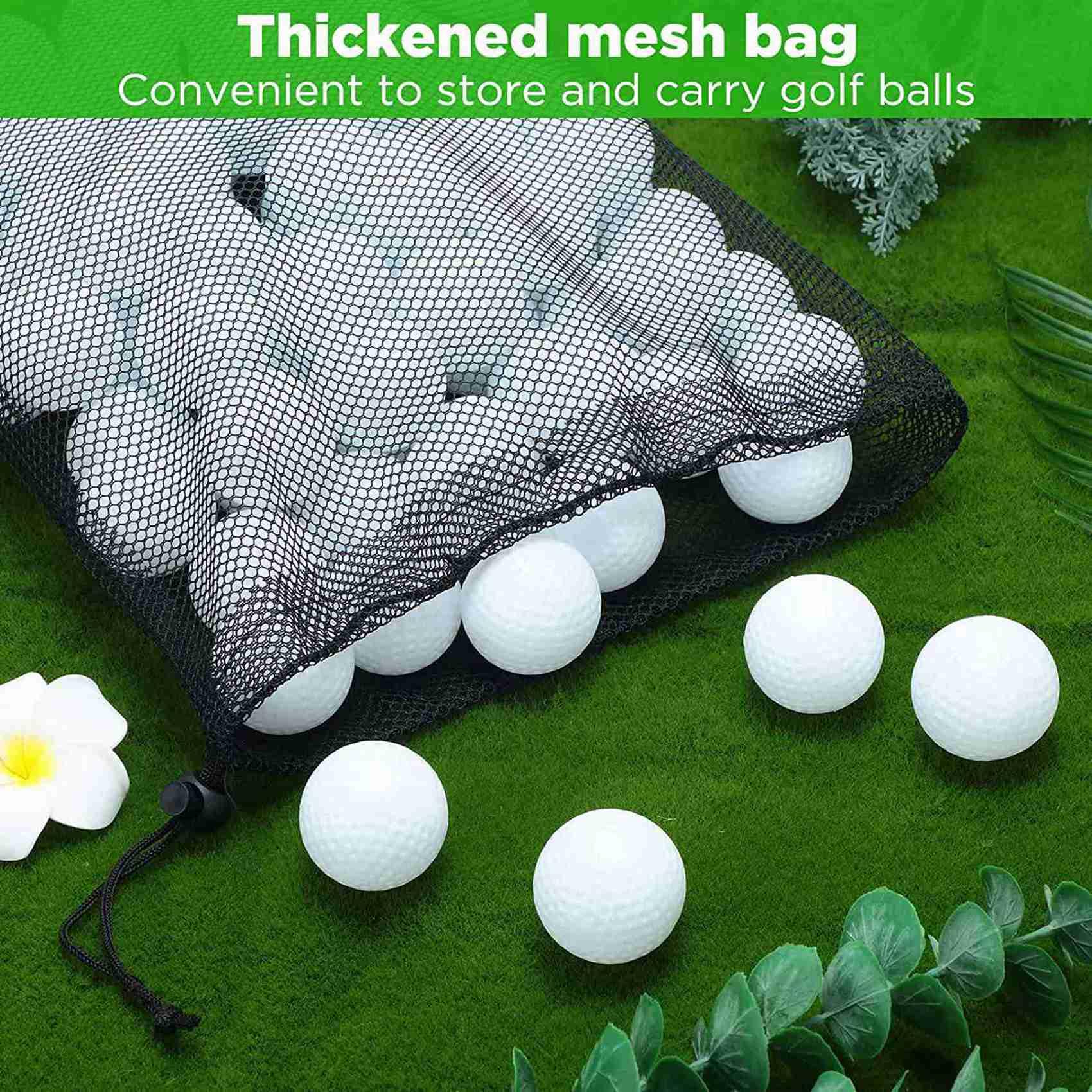 300 Stück Golf-Übungsbälle, hohle Golfbälle, Training, Golfbälle mit Netz-Kordelzug, Aufbewahrungstaschen für das Training