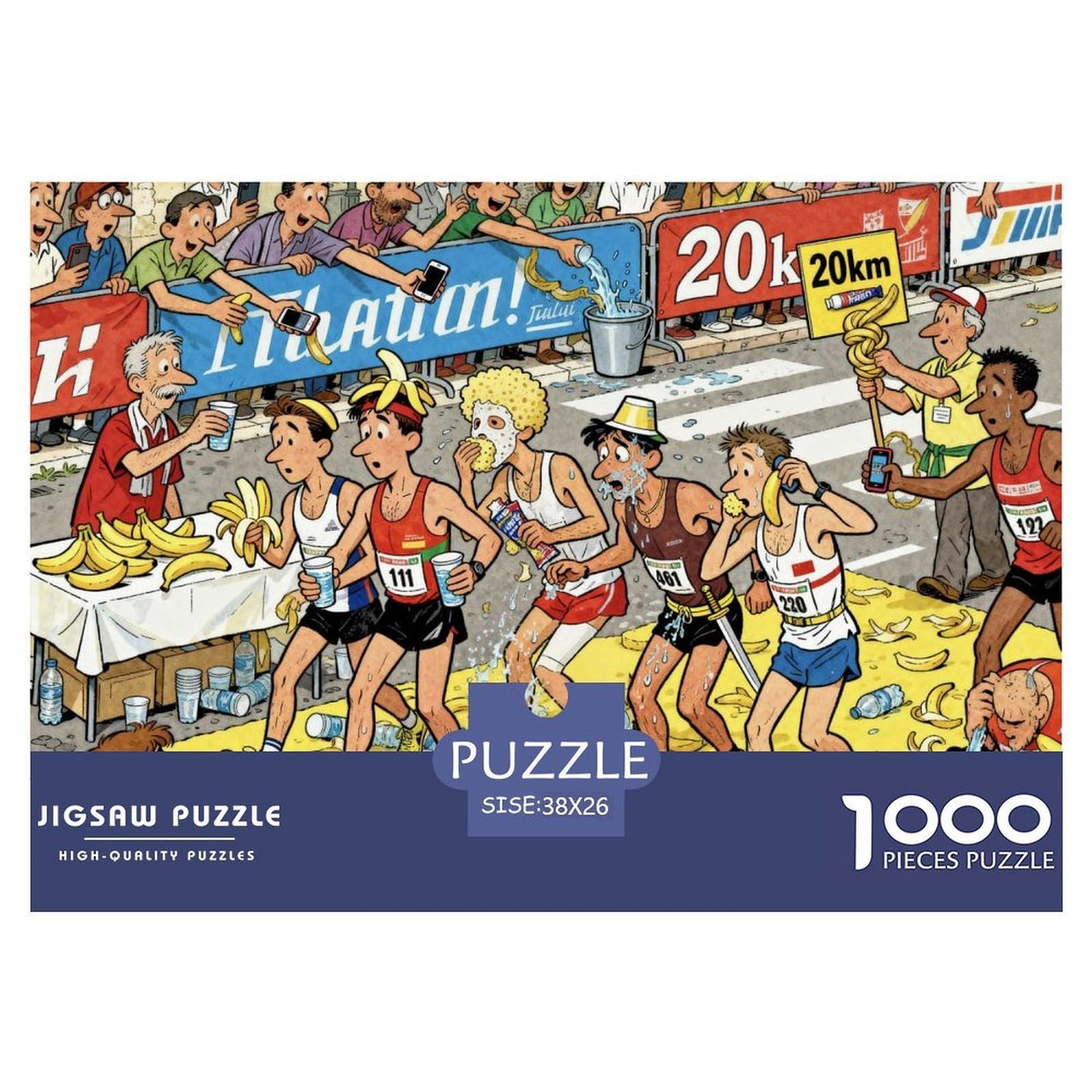 Marathon Aid Station Wooden Jigsaw Puzzle Waterproof 1000 Piece Puzzles for Adults Gifts Challenging And Brainteasing Educational Games