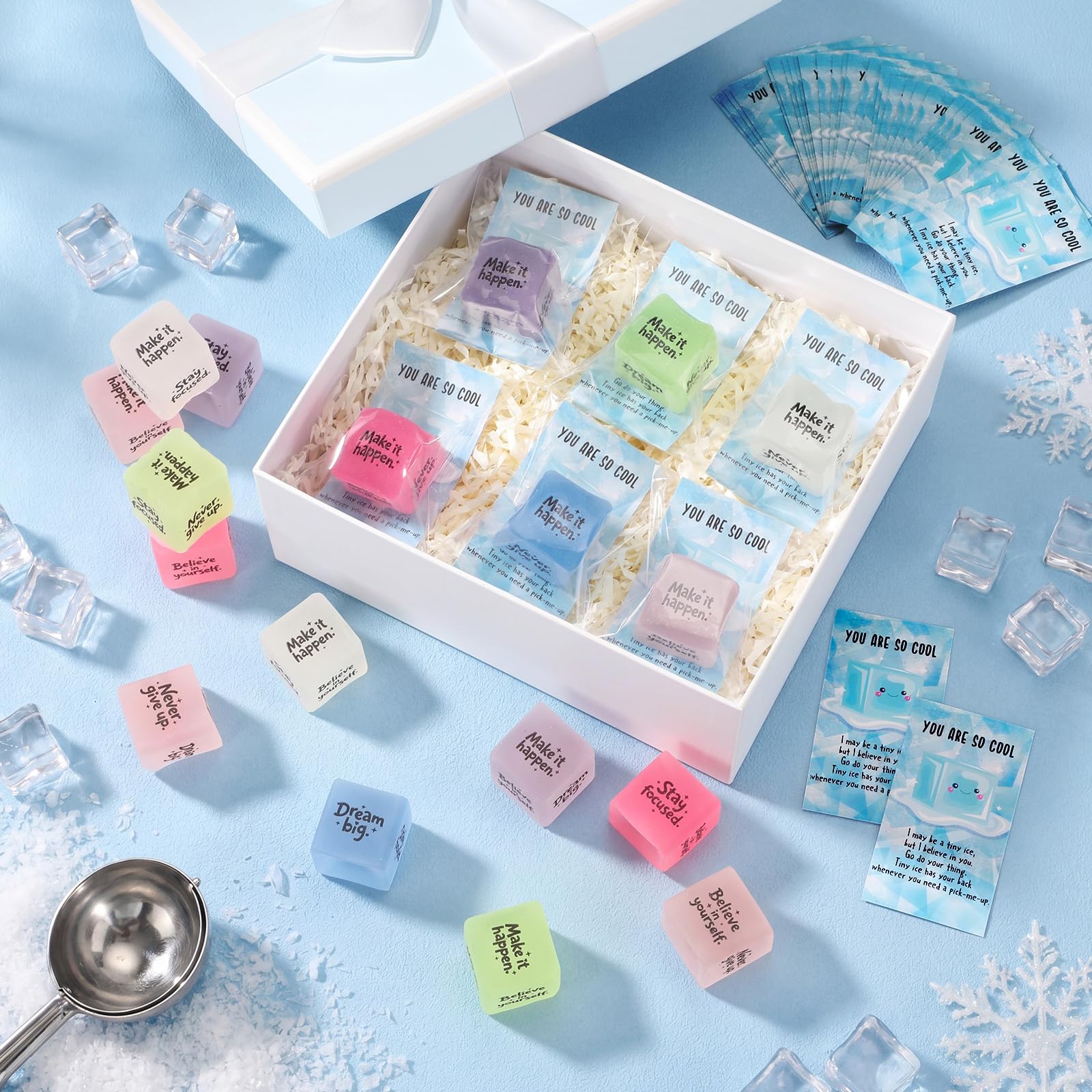 Foilswirl Set di 36 mini palline antistress emotive, per il rientro a scuola, idea regalo, graziose, antistress, ringraziamenti, per il personale d'ufficio e la ricompensa dei colleghi (ispirazionale)