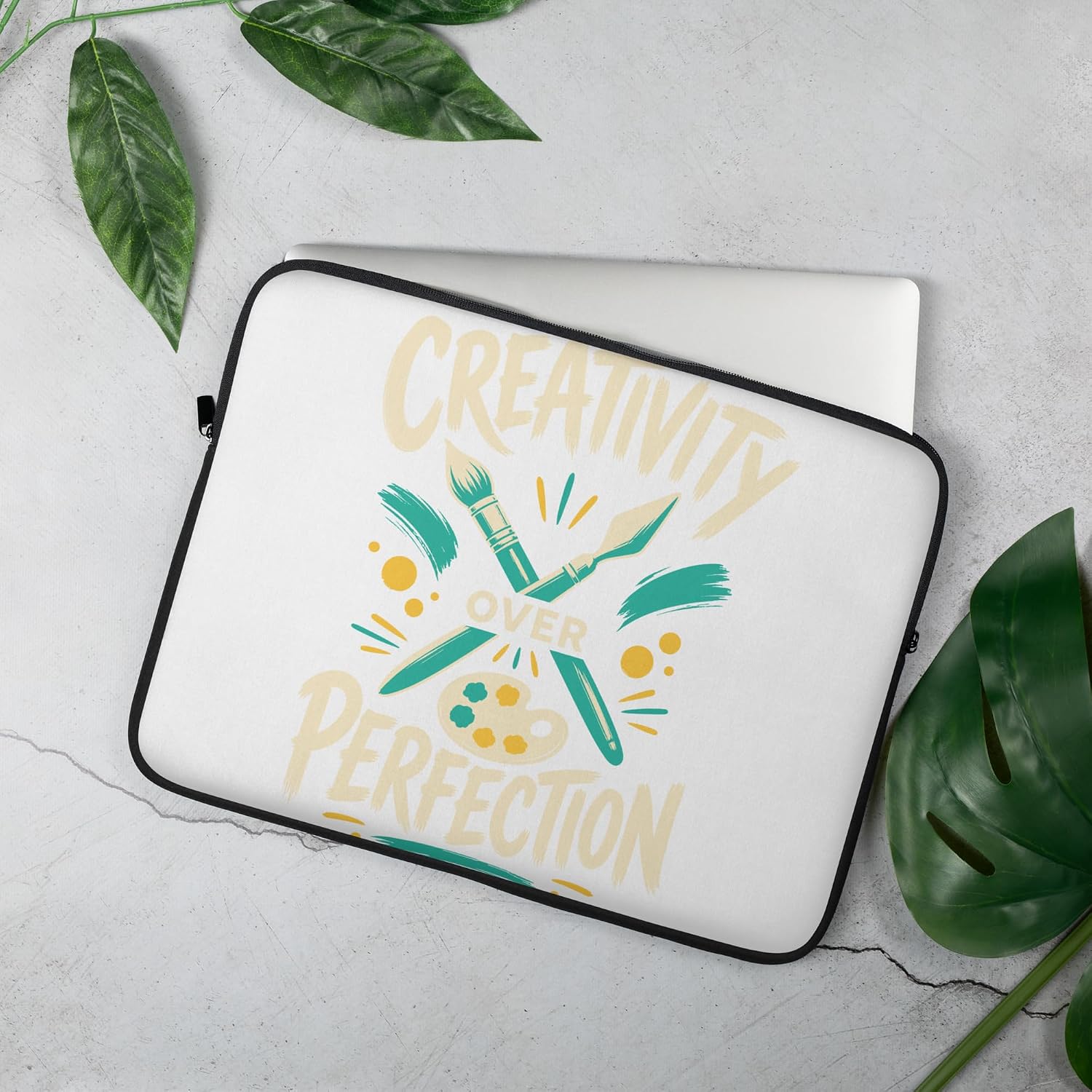 Creativity Over Perfection Paint Palette Art Teacher Graphic Laptop Sleeve