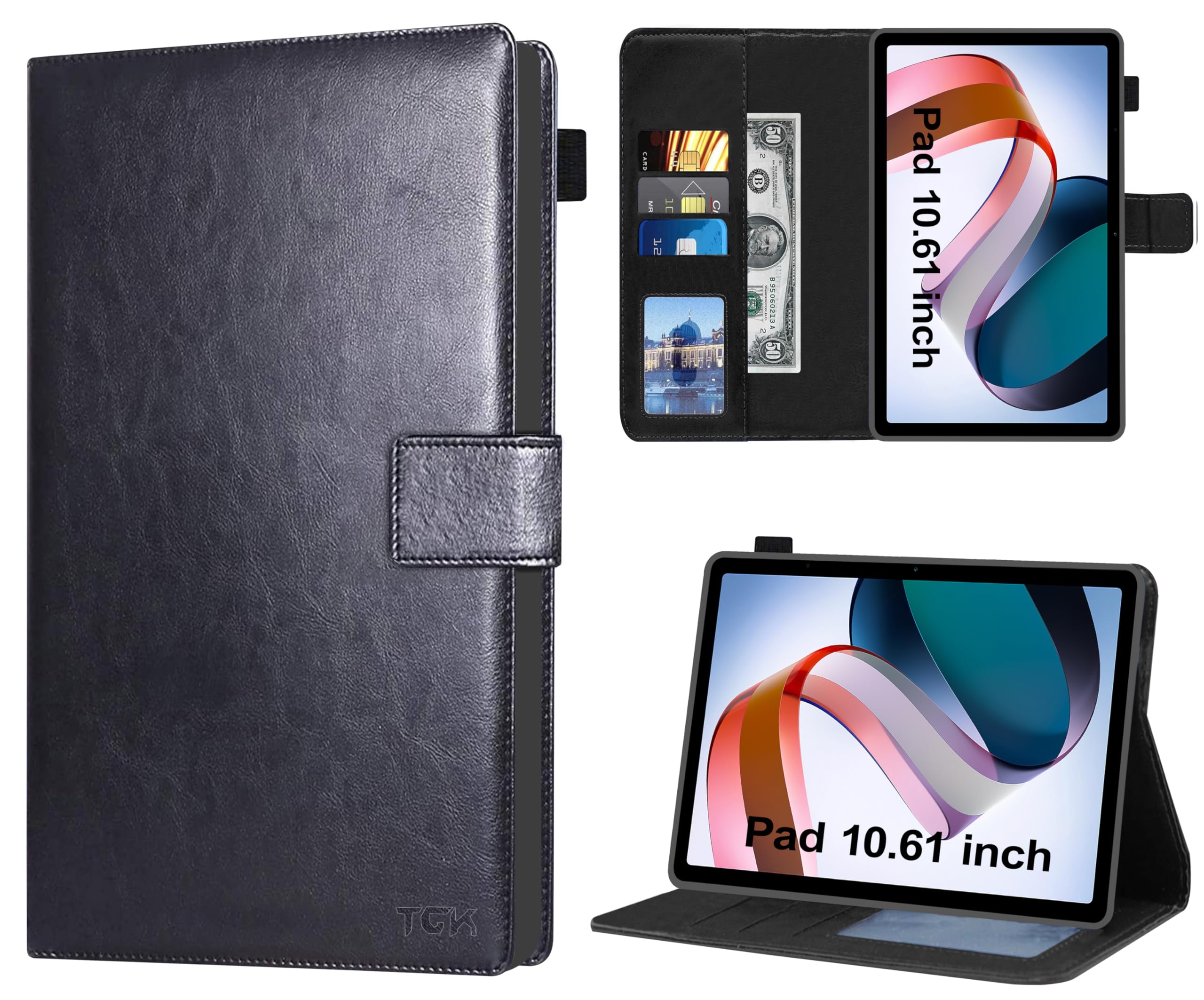 TGK Multi Protective Wallet Leather Flip Stand Case Cover for Redmi Pad 10.61 inch Tablet, Black (B0BJJZHZDW) Amazon Price History, Amazon Price Tracker