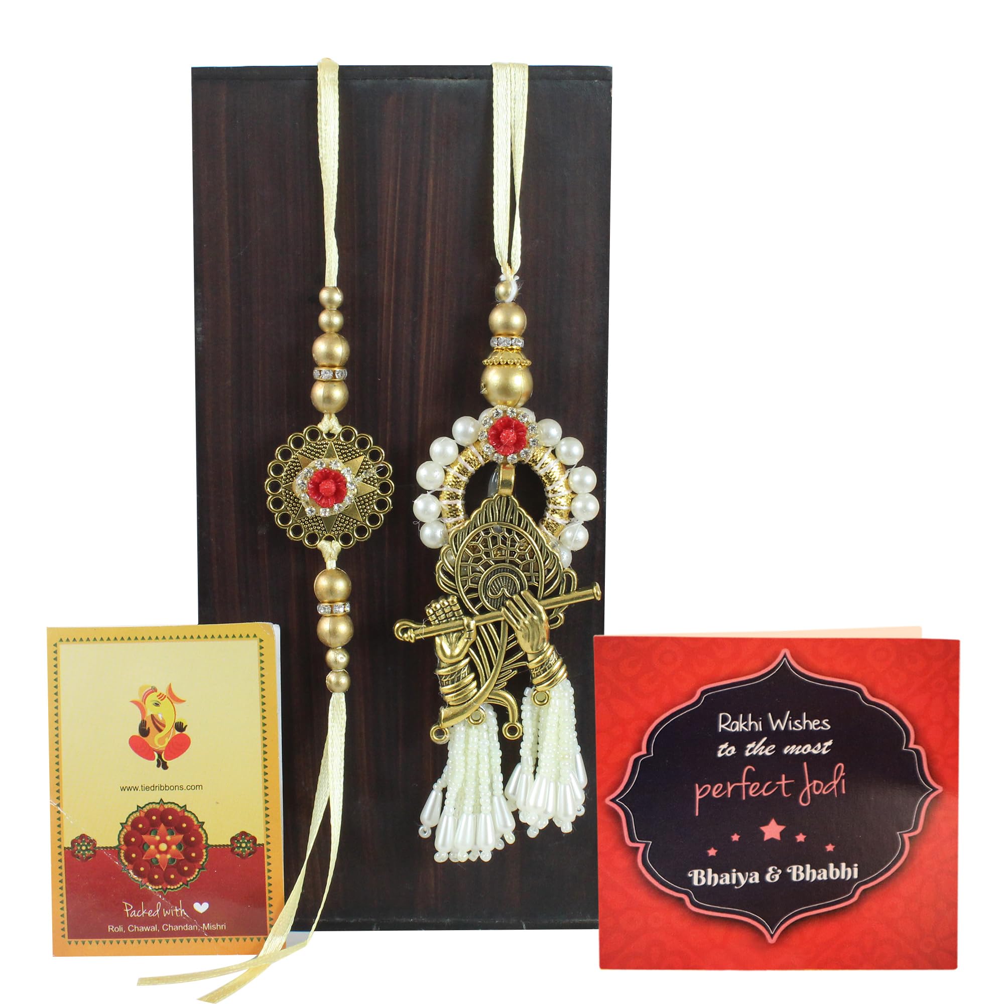 TIED RIBBONS Unisex Adult Rakhi For Brother And Bhabhi - Traditional Rakhi Set Of 2 With Greeting Card And Tikka - Bracelet Lumba Rakhi For Bhaiya Bhabhi - Rakhis For Rakshabandhan Couple (B0D6GN53BQ) Amazon Price History, Amazon Price Tracker