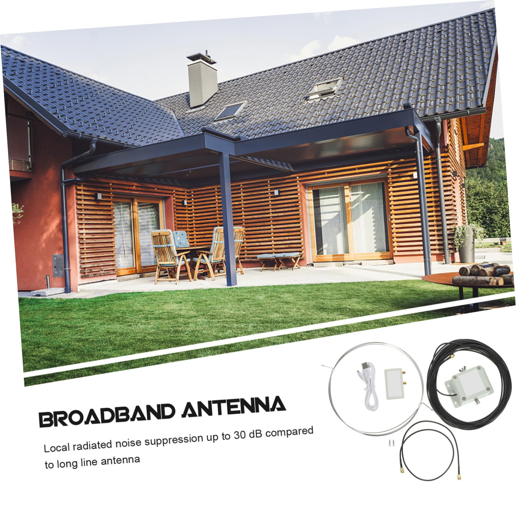 Homoyoyo Antenne Annulaire Mla-30 à Ondes Moyennes Interférences, Alimentation Intégrée en Plastique, Conception de 8 pour Balcon ou Toit