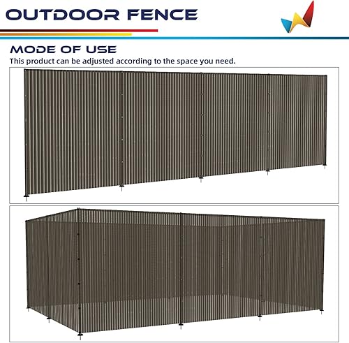 Miniatura 2 de Windscreen4less Kit de cercado para valla al aire libre con postes de acero inoxidable, valla de privacidad para patio trasero, piscina, cubierta,
