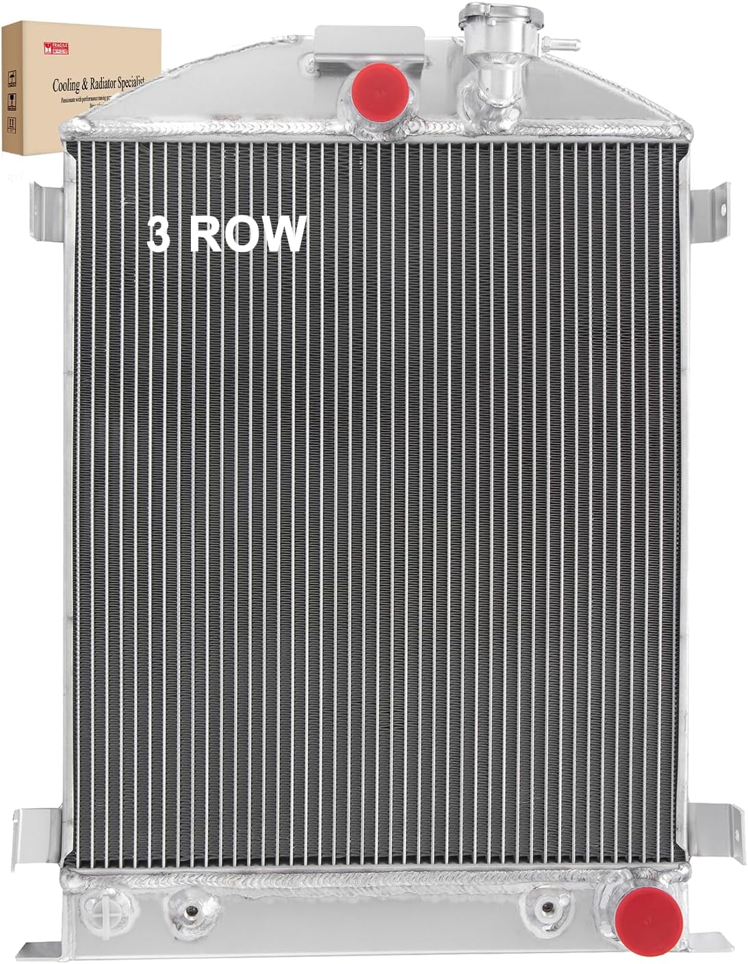 3 Row Aluminum Radiator Replacement for 32 1932 Ford Model A Base Grill Shells Chevy Engine AT Upgraded