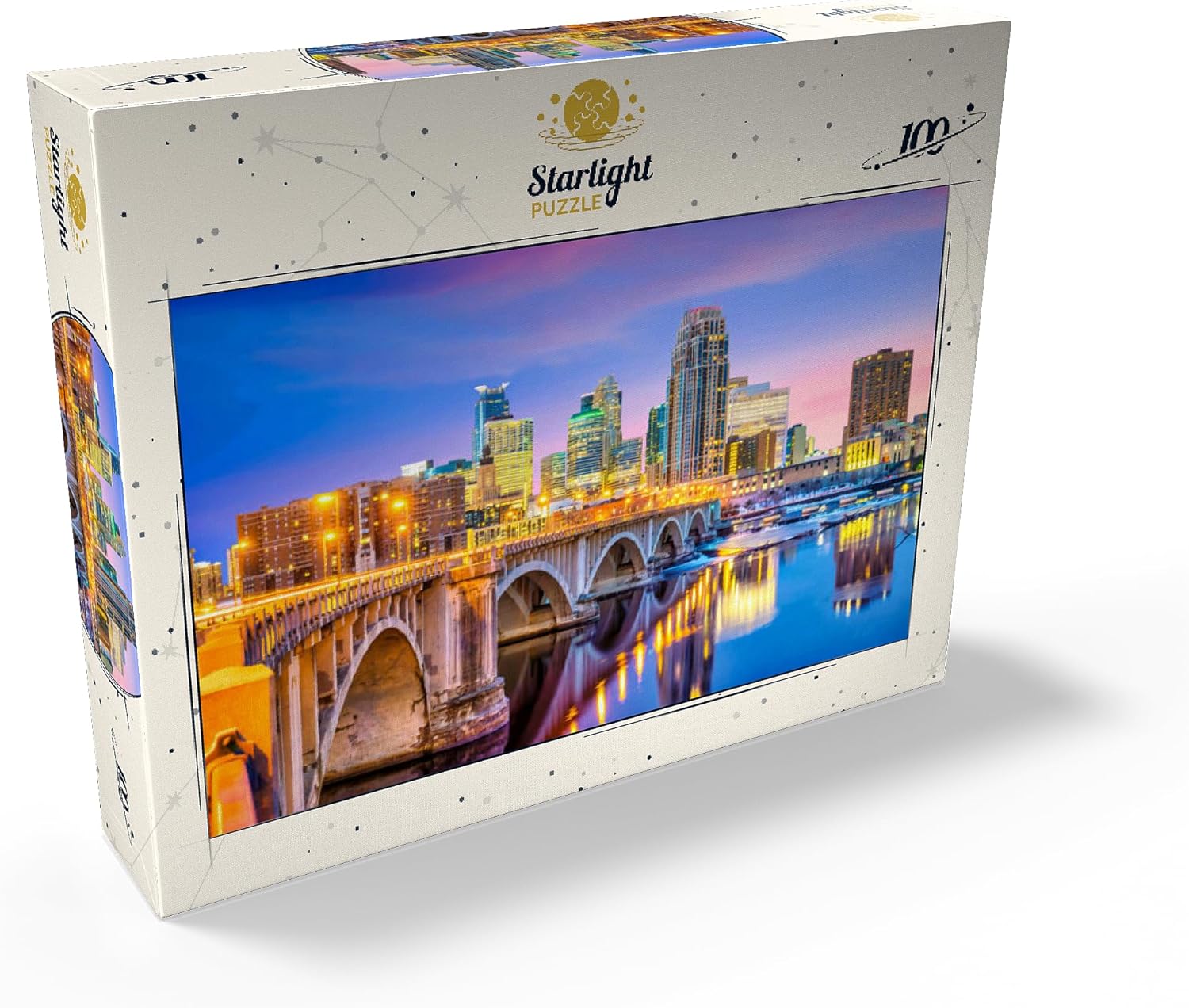 MyPuzzle Skyline of Downtown Minneapolis in Minnesota, USA - Premium 100 Piece Jigsaw Puzzle for Adults