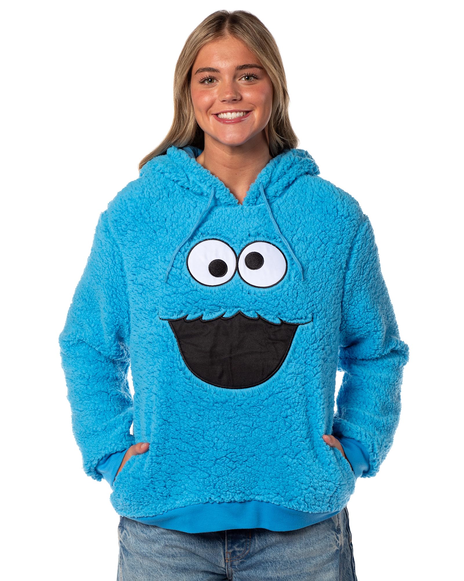 Sesame Street Women's Cookie Monster Embroidered Face Plush Fleece Long  Sleeve Adult Costume Pullover Hoodie, Cookie Face, XX-Large : Amazon.ca:  Clothing, Shoes \u0026 Accessories