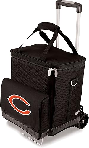 PICNIC TIME NFL Cellar - Bolsa transportadora de vino y hielera unisex para adultos con carrito de 6 botellas