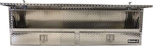 Miniatura 3 de Buyers Products - Caja de herramientas para contratistas 1705641 con cajones inferiores, aluminio diamantado, 72 pulgadas