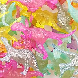 OuMuaMua 78pcs Glow in The Dark Dinosaur Toys Set, Mini Plastic Realistic Dinosaur Figures Glow Toys for Kids Goody Bag Stuffers, Dinosaurs Theme Party Favors Supplies