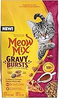 Meow Mix Gravy Bursts Chicken Dry Cat Food, 3 LB Bag - Gravy-Filled Kibble Adult Cats Love