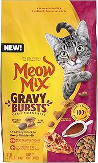 Meow Mix Gravy Bursts - Alimento seco para gatos, pollo, bolsa de 3 libras