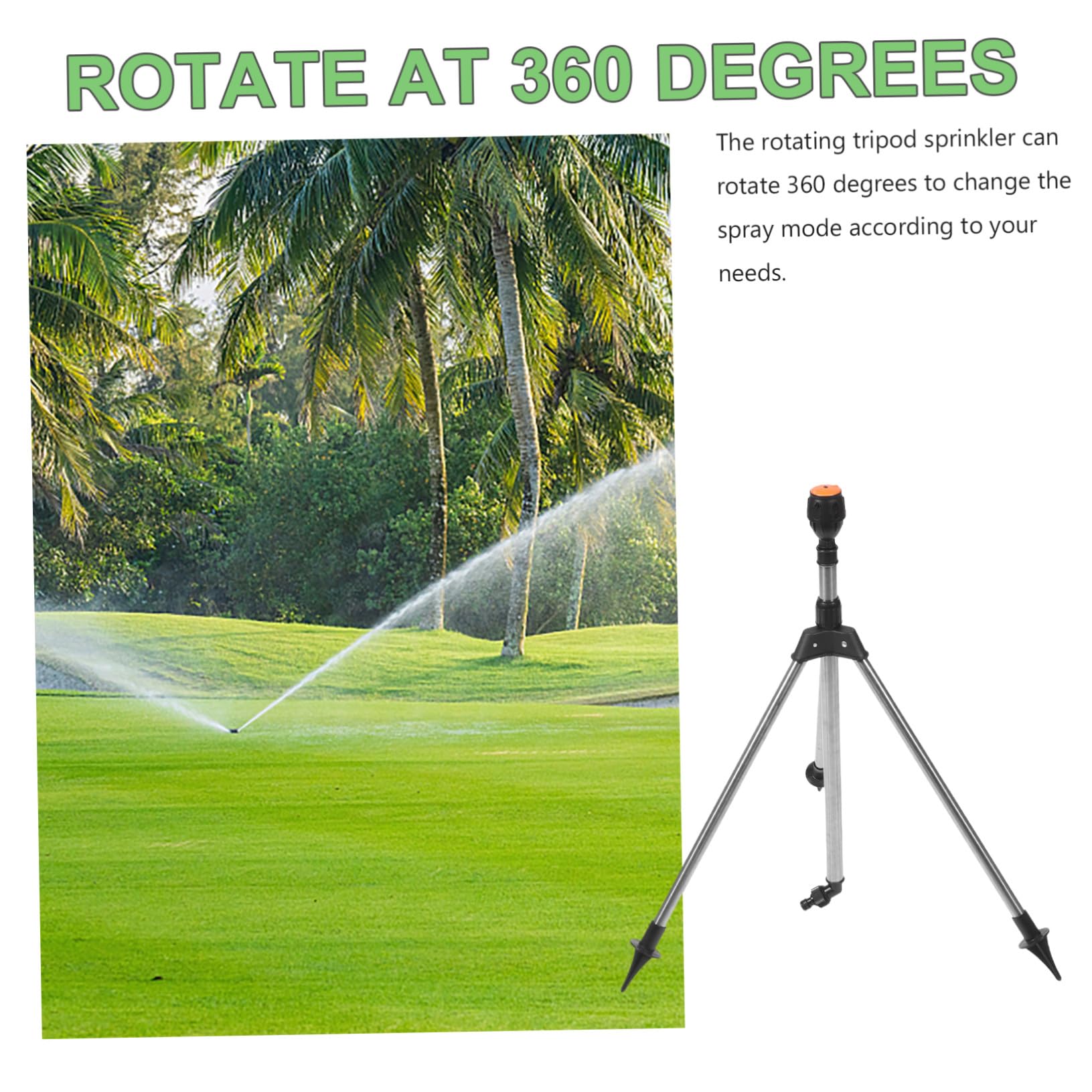 Mikikit Arroseur Rotatif à Buse Unique pour Jardin sur Trépied Extensible – Irrigation Pelouse Automatique 360 Degrés – Arroseur d'eau Réglable Solide Et Système D'arrosage Extérieur