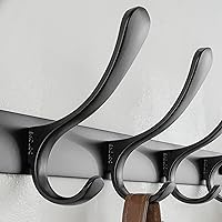 Vista 4 de SKOLOO Coat Rack Wall Mounted - 6 Hooks, Heavy Duty, Stainless Steel, Metal Wall Hanger, Sturdy Coat Hooks for Hanging Coats, Jacket, Clothes, Hats