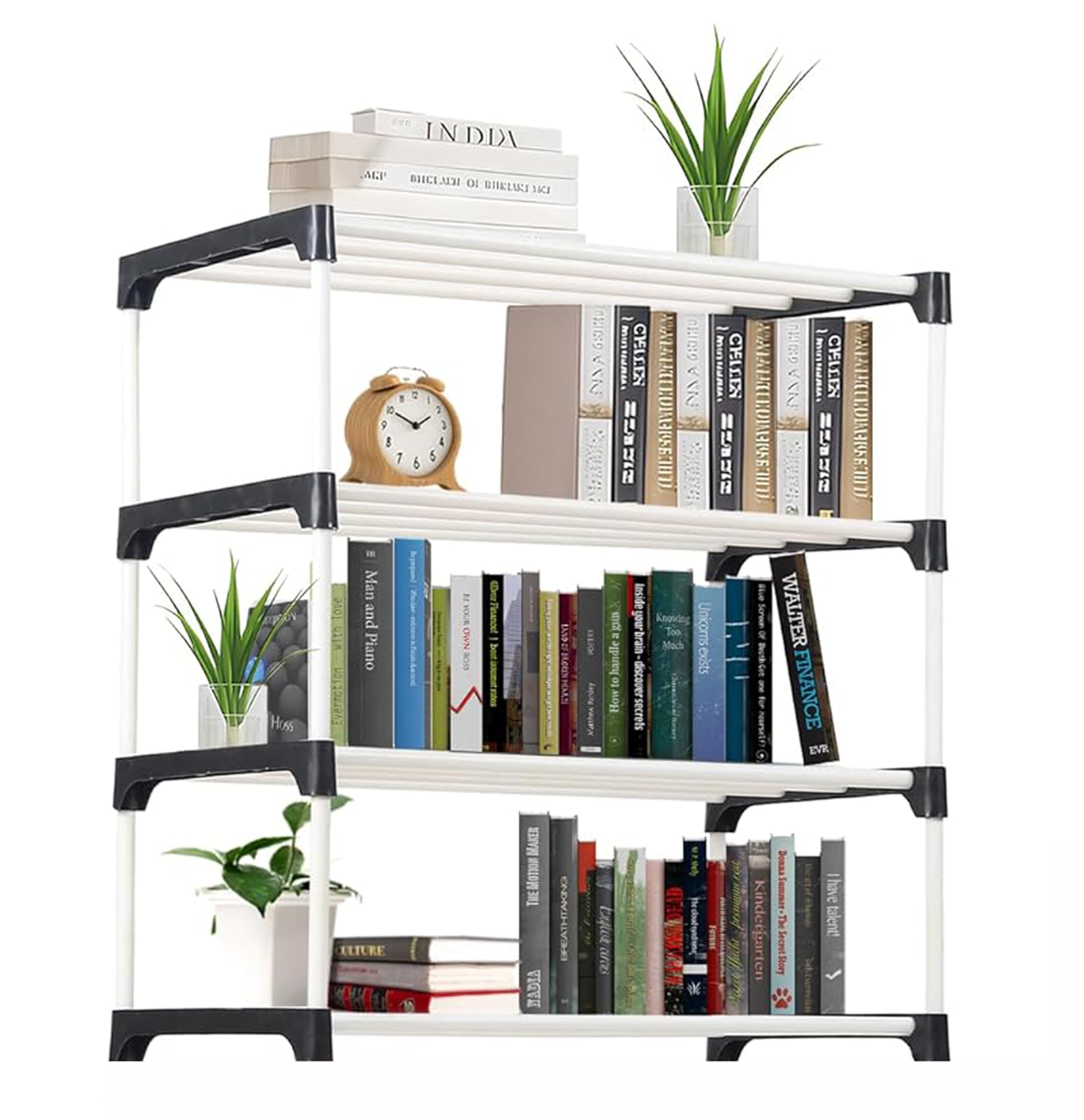 SaKLaK 4 Tier Book Self Portable Book Shelf, Kids Books Racks for Home Plastic, Bookshelf for Home, Book Shelves, Storage Container, Book Rack for Study Room/Library/Bedroom-image-24