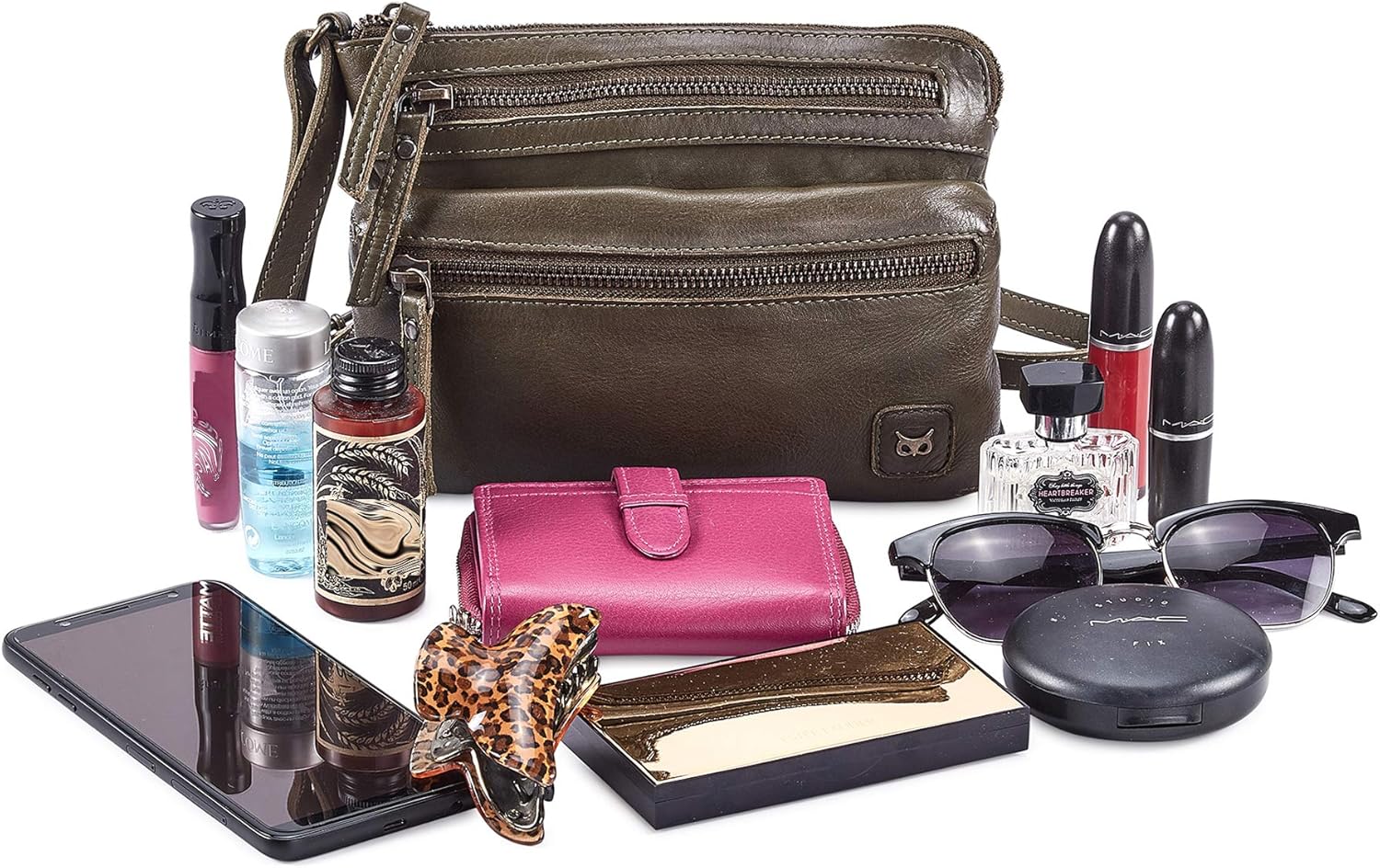 Small Crossbody Bags for Women Leather Sling Purse with Adjustable Strap Multi Pocket Cross Over for Travel & Gift | Real Leather, Purse, Crossover, Trendy - Image 7