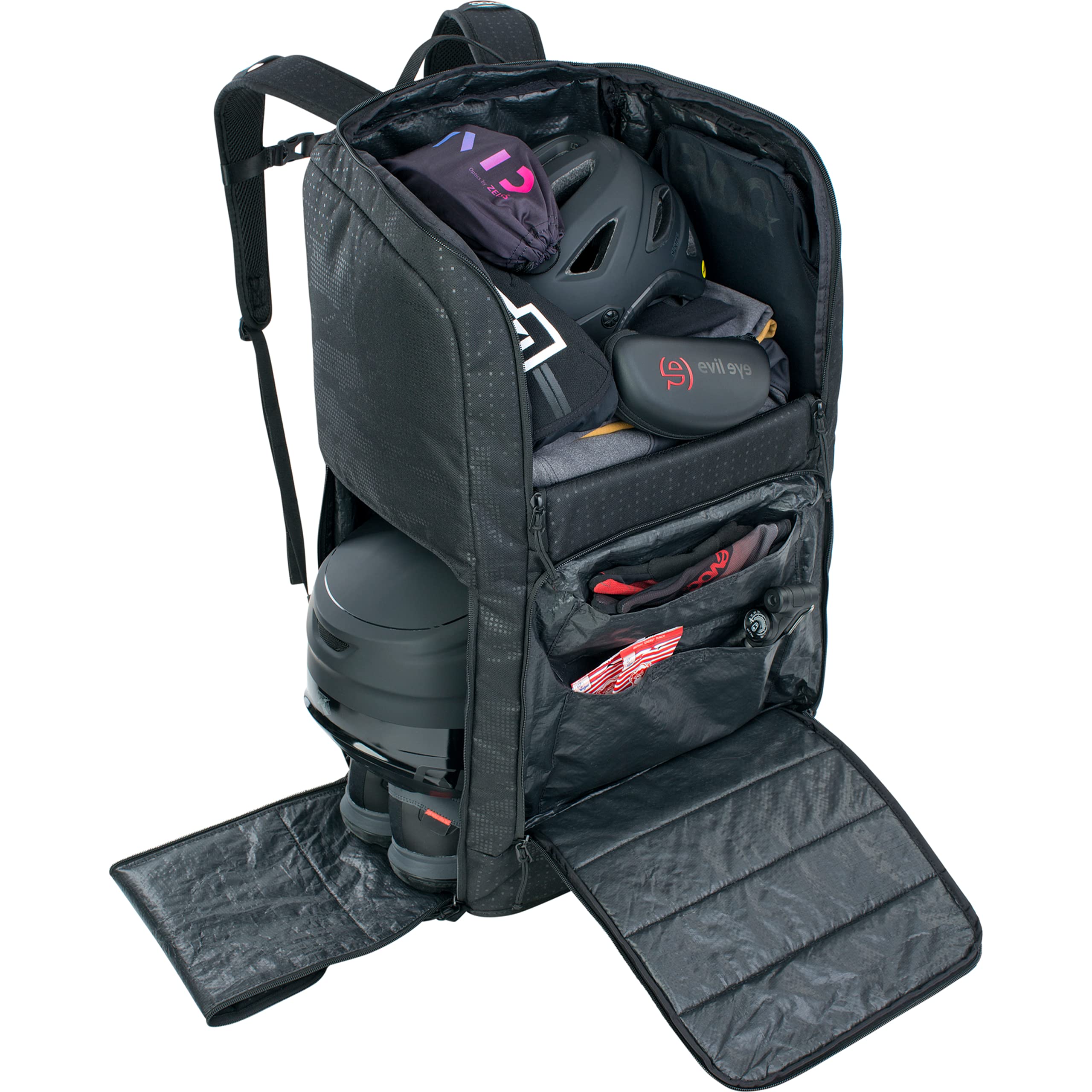 EVOC GEAR BACKPACK 60l & 90l All-in-One-Rucksack, Schneerucksack (schnell erreichbar, 2 Hauptfächer, seitliches Reißverschlussfach, ergonomische Schultergurte, verstärkte Bodenkonstruktion)