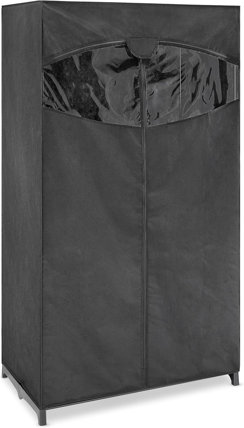 Whitmor 36-Inch Double Door Portable Closet - Black Fabric Wardrobe for Seasonal Clothes Storage, Holds 35 lbs