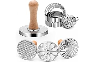 3+5 Cookie Stamps Biscuit Cutter Set, Luxiv Cookie Stamps Biscuit Embossing Stamp Mold