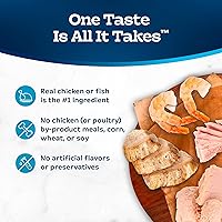 Vista 6 de Blue Buffalo Tastefuls - Paquete variado de alimento húmedo natural para gatos, atún, pollo y pescado y camarones en hojuelas en salsa, latas de 5.5