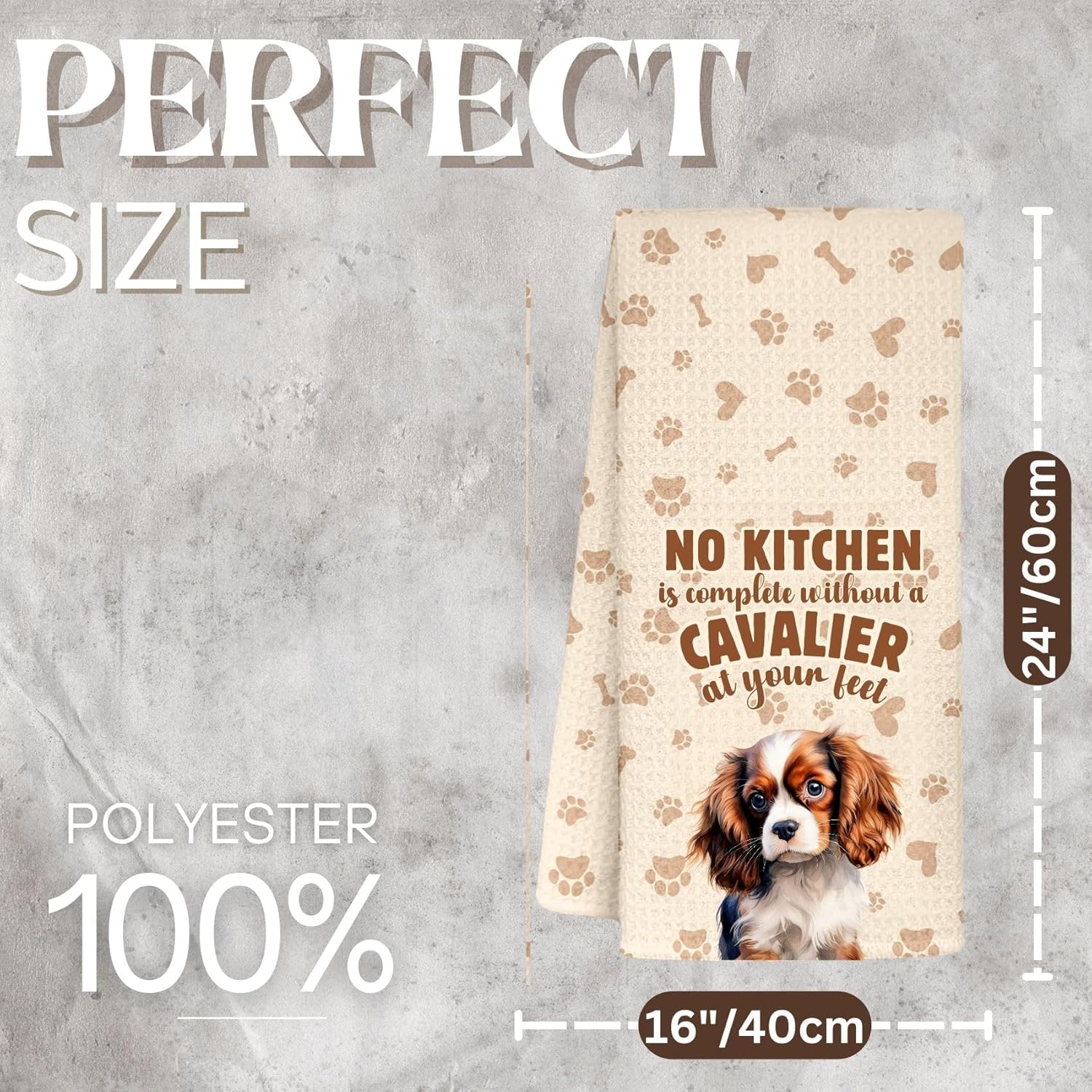 InnoBeta Cavalier King Charles Dog Gifts, Kitchen Towel 2 Pack, 16x24 in Microfiber Dish Tea Towel, Hand Towel Gifts for Housewarming, Birthday, Christmas - Image 6