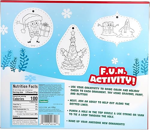 Miniatura 5 de Calendario de Adviento 2023 de Bob Esponja - 24 días de golosinas de Krabby Patty, cuenta regresiva para Navidad, 7.62 onzas