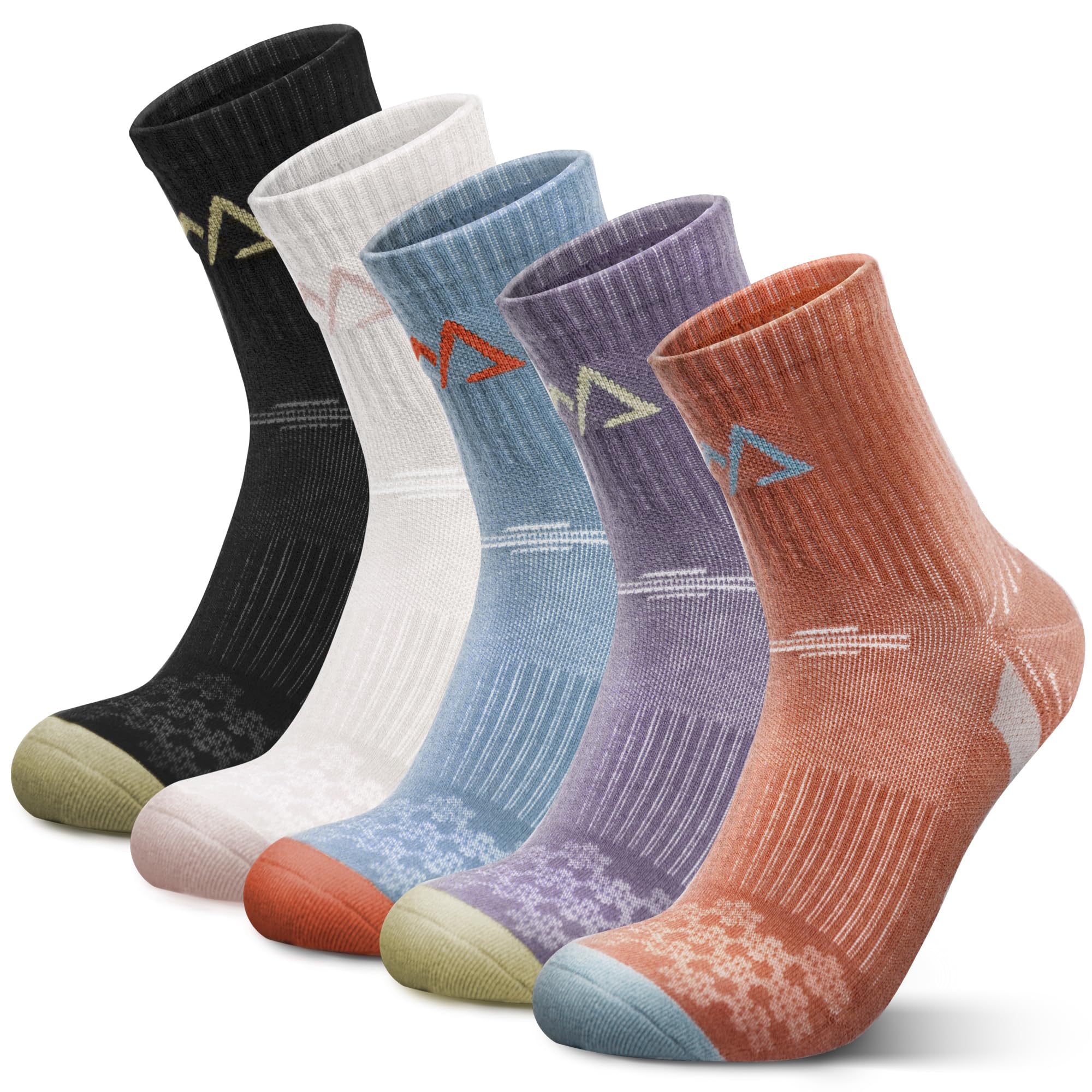 innotree Calcetines de senderismo de lana merino para mujer, calcetines térmicos de un cuarto de tobillo, absorben la humedad, 5 pares