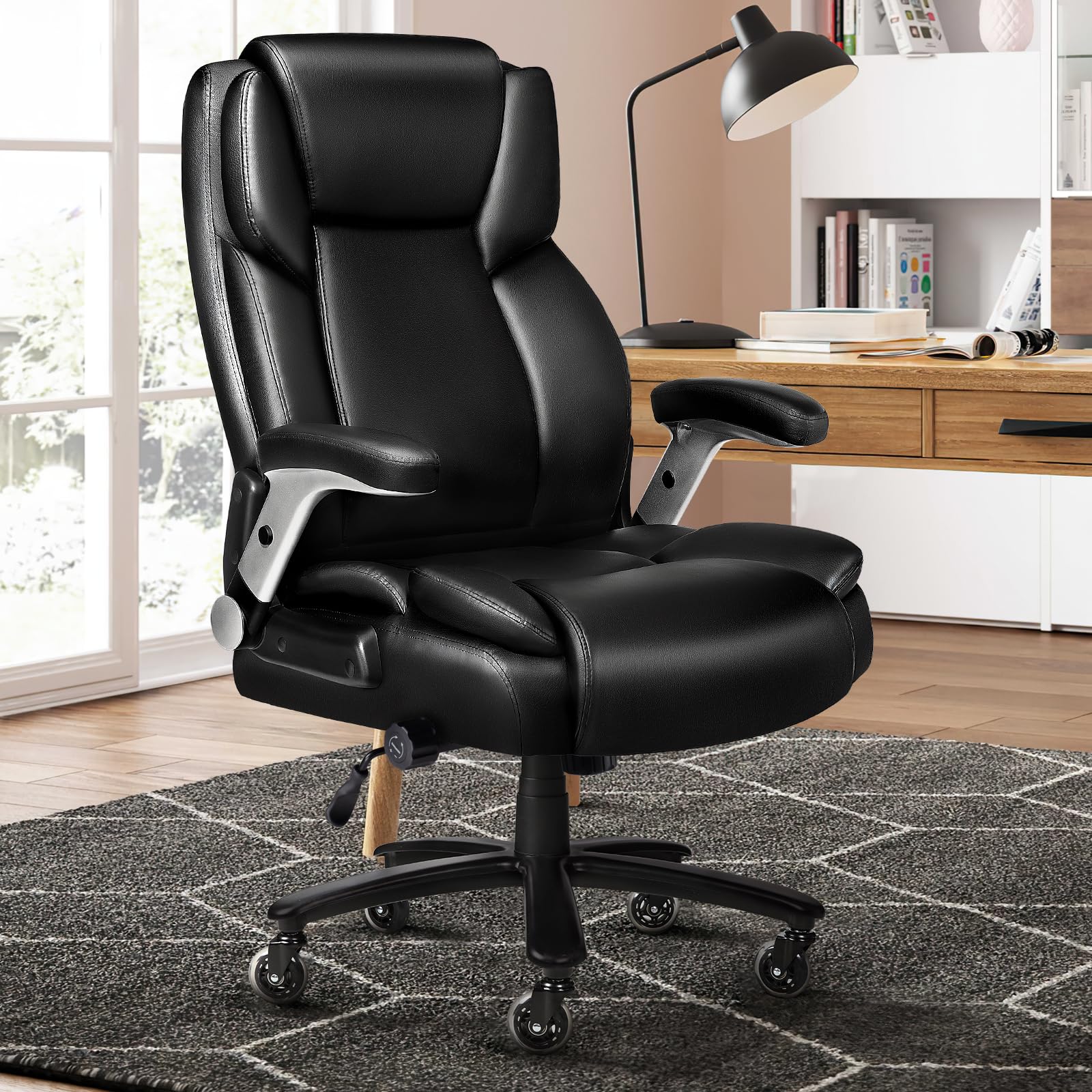 VITESSE 600lbs Big and Tall Office Chair with Flip up Armrest Large Heavy Duty with Ergonomic Lumbar Support — view 2