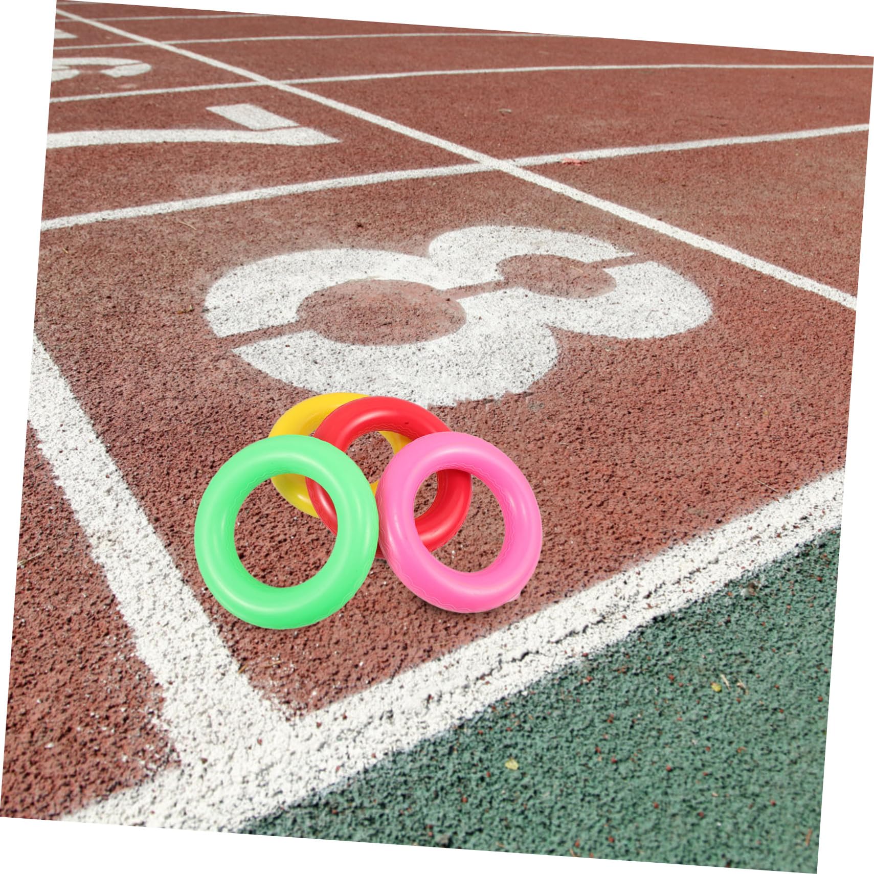 SOIMISS Anneaux de Lancer Jeu de Relais Amusant Antidérapants en Latex 4 Pièces pour Garçon et Filles École Primaire et Secondaire pour Fêtes de Carnaval et Jeux Extérieurs