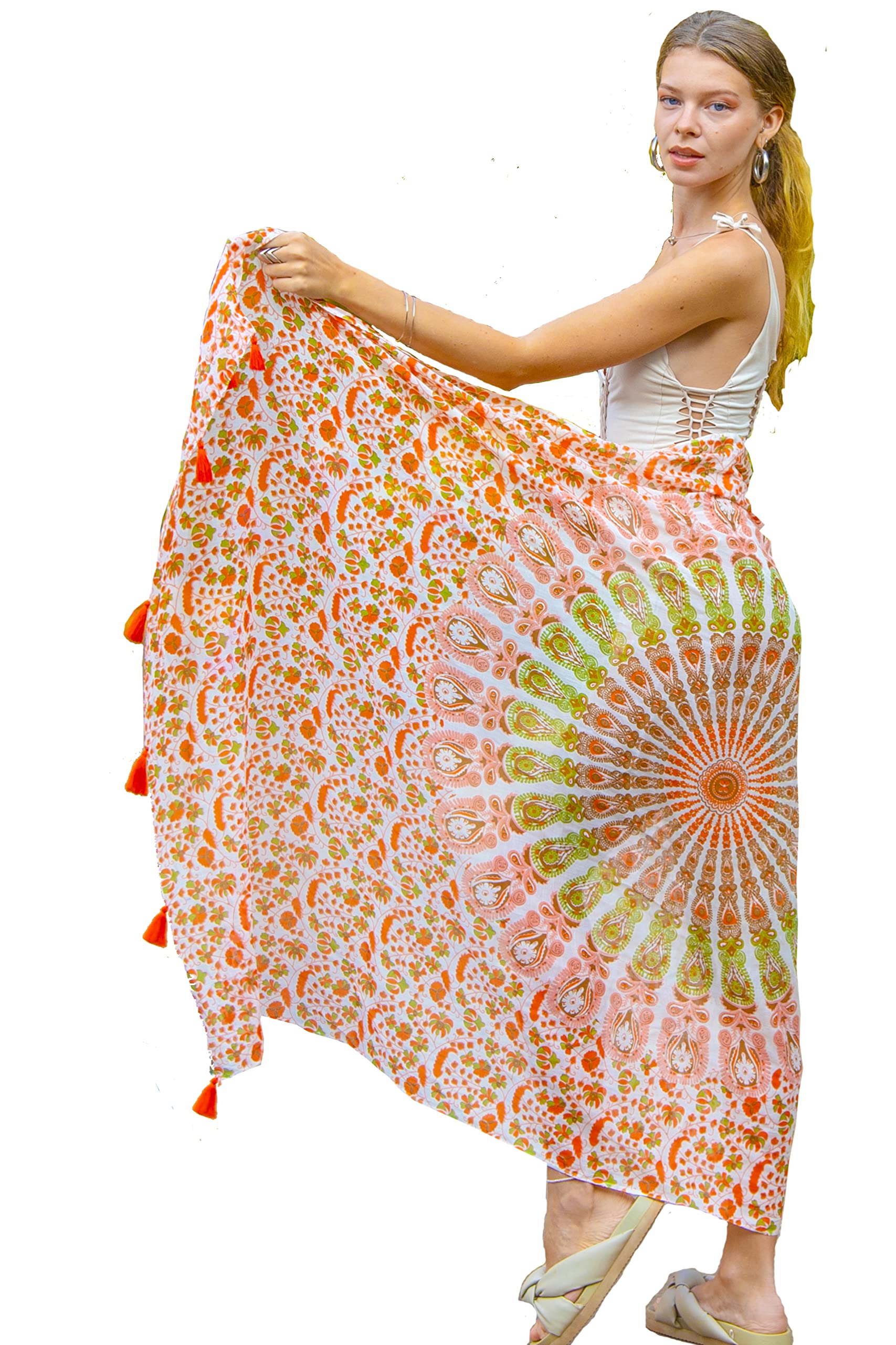 Pareo Bohemio, Pareo de Mandala, Cubierta de Traje de baño, Manta de Playa, Envoltura