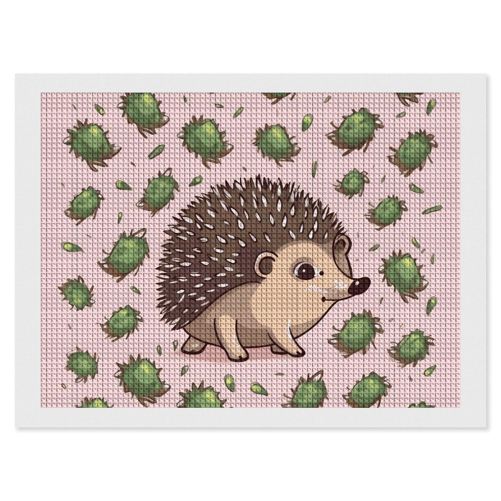 NONHAI Diamond Painting Kits for Adults - DIY Diamond Art Kits for Beginners - Full 5D Paint Drill Diamond Dots Paintings- Cartoon Hedgehog Diamonds Pictures Gem Art and Craft Wall Decor 12"x16"