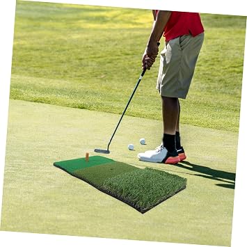 Abaodam Golf Hitting Mat Portable Turf Practice Pad with Tee Holder for All Skill Levels Nonslip Base Realistic Grass Surface Easy Setup