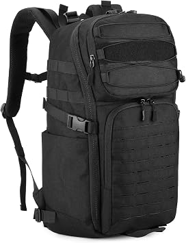 HUNTVP 35L Military Tactical Backpack Rucksack for Men Women, Molle Hiking Backpack Rucking Rucksack with 17.3" Laptop Compartment, Army Bug Out Bag for Commuting, Camping, Travel,School 35l-Black