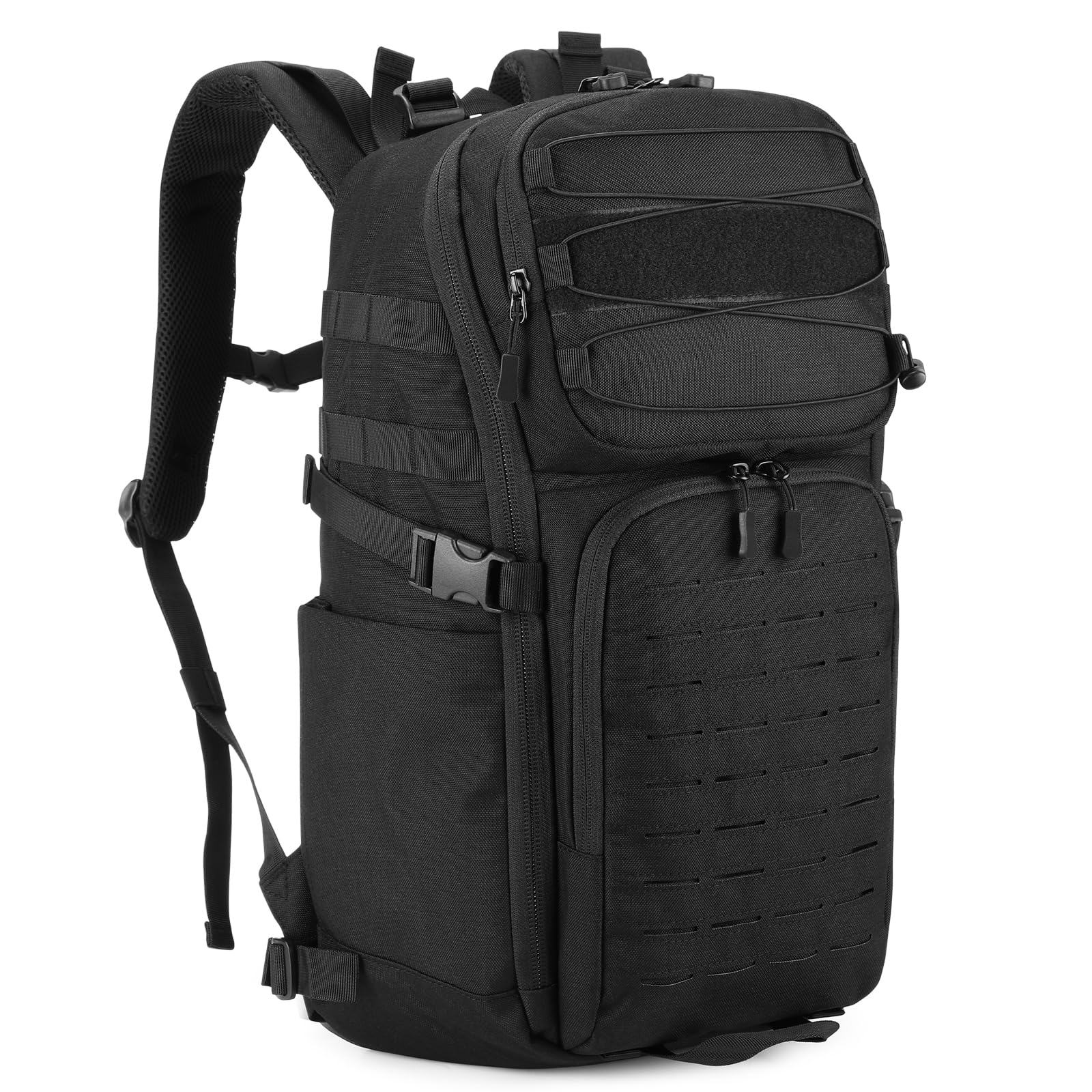 HUNTVP 35L Military Tactical Backpack Rucksack for Men Women, Molle Hiking Backpack Rucking Rucksack with 17.3" Laptop Compartment, Army Bug Out Bag for Commuting, Camping, Travel,School (35l-Black) — image 1