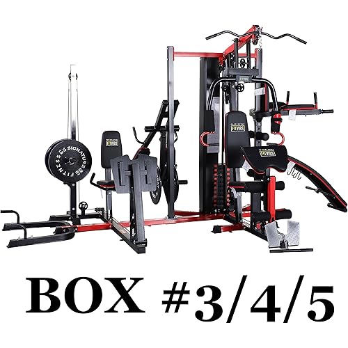 Fitvids Multifunctional Home Gym System Workout Station with Leg Extension and Preacher Curl, 122.5LB Weight Stack, Multiple Options, Multiple Packages