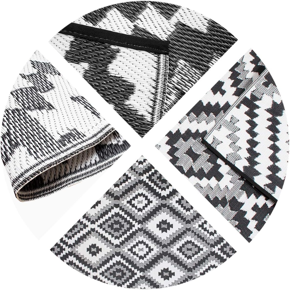 40% оƒƒ Dіѕсоunt SMM013 Reversible Indoor/Outdoor Plastic Rugs, Waterproof Protable Mat, Easy to Carry Outdoor Patio Mats-(Grey,8x10Ft)