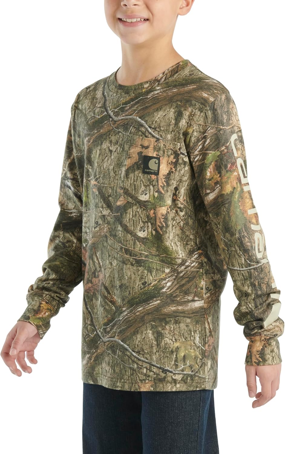 Carhartt Boys' Long-Sleeve Logo Sleeve Pocket T-Shirt - Image 3